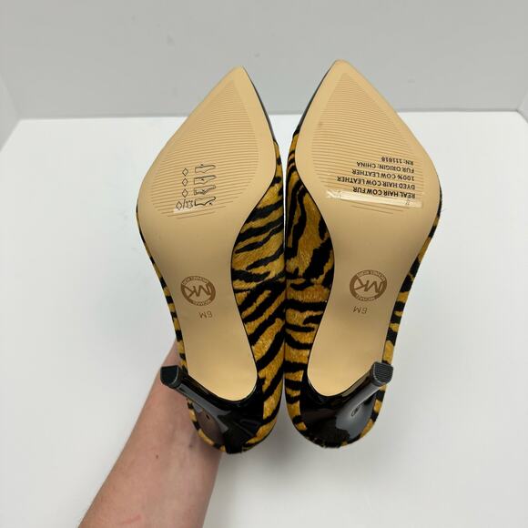 NEW MICHAEL Michael Kors Parker Tiger Print Calf Hair and Leather High Heel Pump - Picture 12 of 12